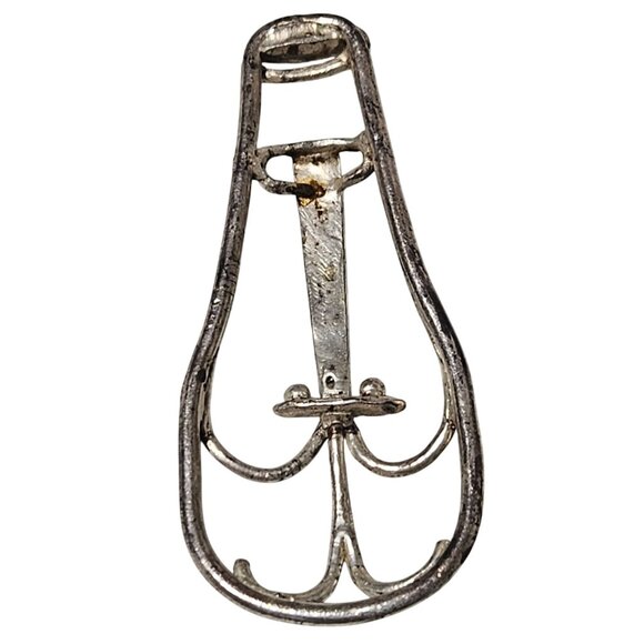 Vintage Silver Toned Metal Pendant Art Deco Abstract DIY Fashion Jewelry Women - Picture 2 of 3